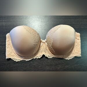 Victoria’s Secret Dream Angels Multi-way Strapless Bra Nude Lace 32C Padded